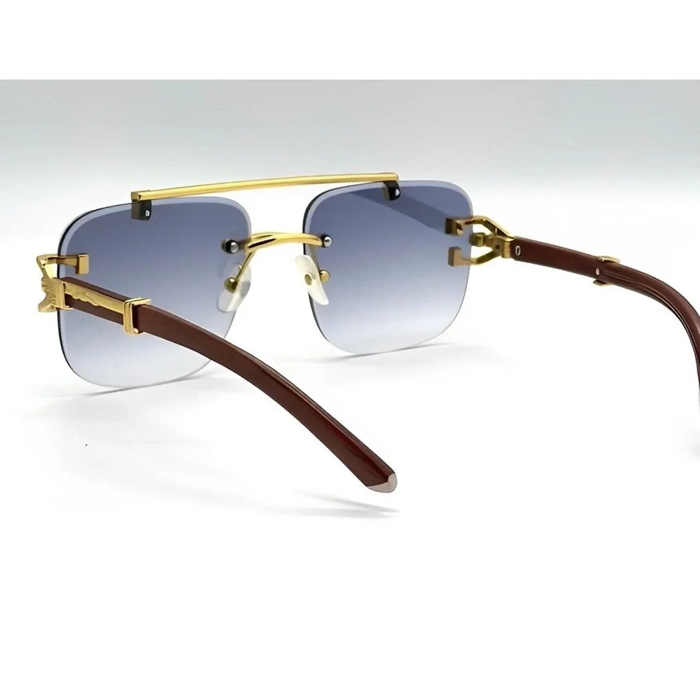UV400 Protection 80's 90's Sophisticated Style Women‎ Sunglasses Black Lens Gold